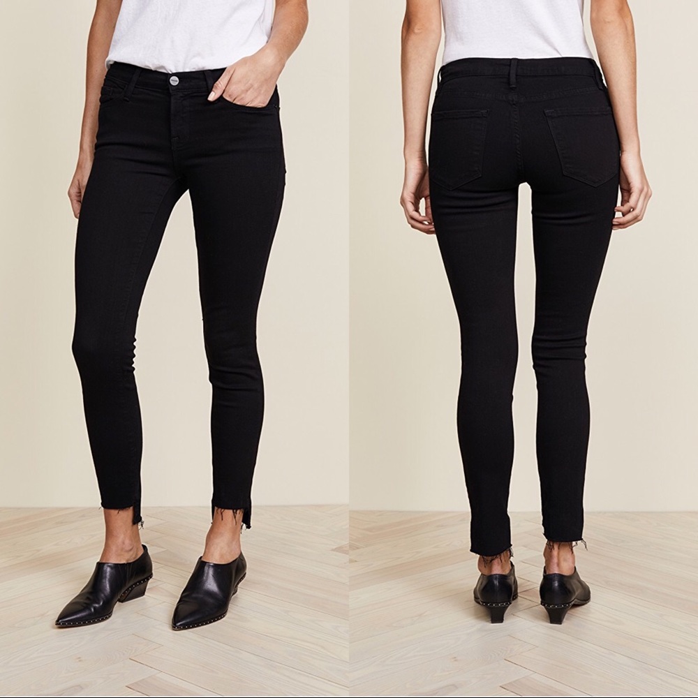 Frame Le Skinny de Jeanne Staggered Hem Jeans